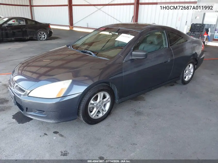 2007 Honda Accord 2.4 Ex VIN: 1HGCM72687A011992 Lot: 45641907