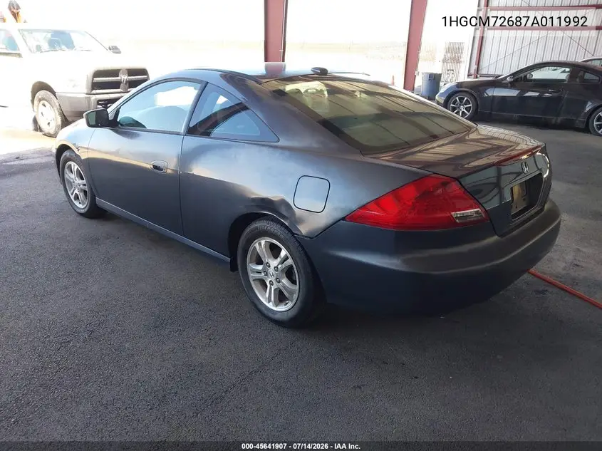 2007 Honda Accord 2.4 Ex VIN: 1HGCM72687A011992 Lot: 45641907