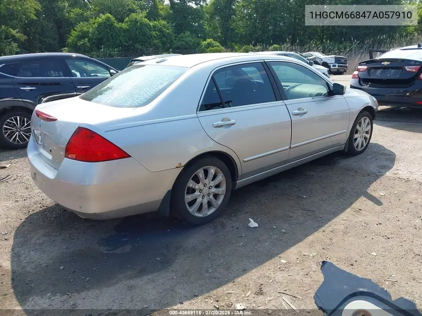 2007 Honda Accord 3.0 Ex VIN: 1HGCM66847A057910 Lot: 45669118