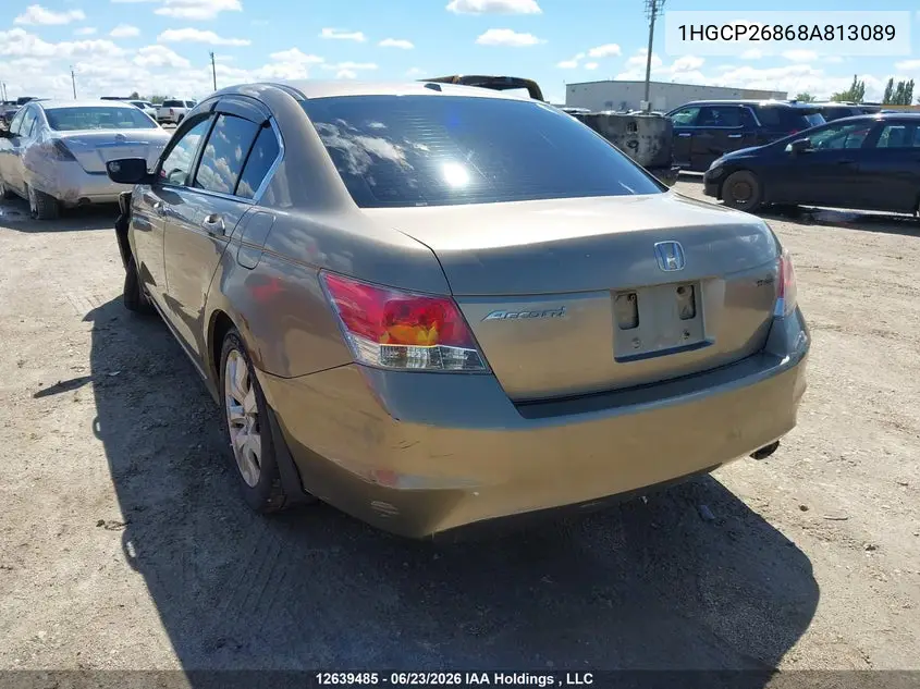 2008 Honda Accord Exl VIN: 1HGCP26868A813089 Lot: 12639485