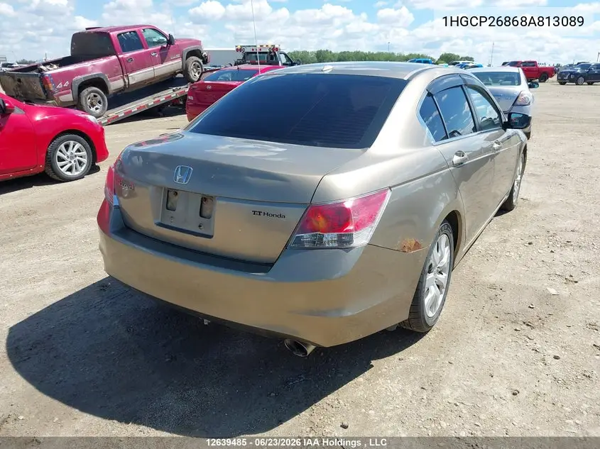 2008 Honda Accord Exl VIN: 1HGCP26868A813089 Lot: 12639485