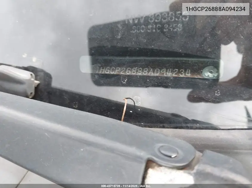 1HGCP26888A094234 2008 Honda Accord 2.4 Ex-L