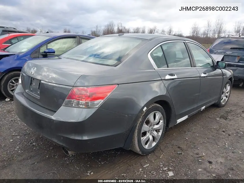 JHMCP26898C002243 2008 Honda Accord 2.4 Ex-L