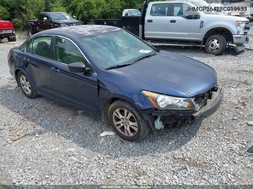 2008 Honda Accord 2.4 Lx-P VIN: JHMCP26428C019933 Lot: 45651636