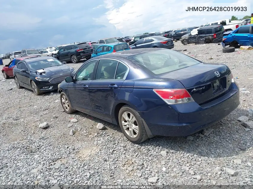 2008 Honda Accord 2.4 Lx-P VIN: JHMCP26428C019933 Lot: 45651636