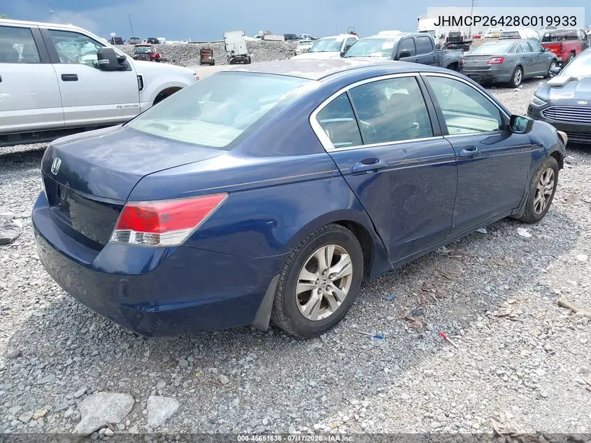 2008 Honda Accord 2.4 Lx-P VIN: JHMCP26428C019933 Lot: 45651636