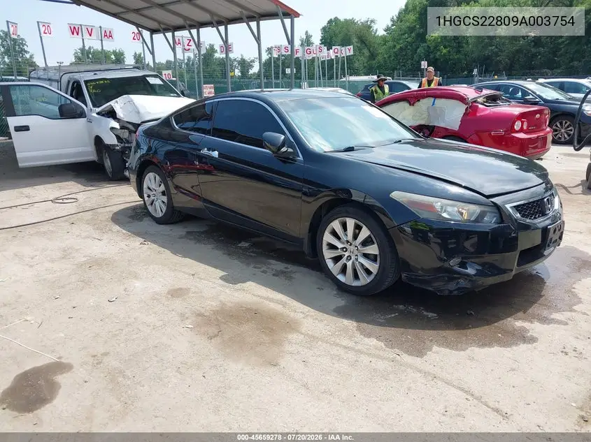 2009 Honda Accord 3.5 Ex-L VIN: 1HGCS22809A003754 Lot: 45659278