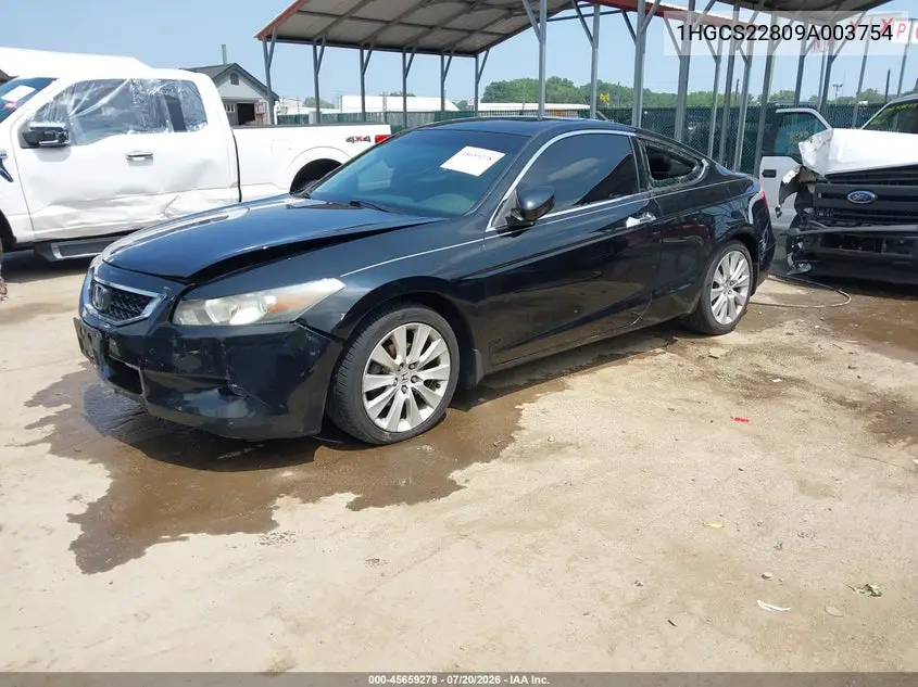 2009 Honda Accord 3.5 Ex-L VIN: 1HGCS22809A003754 Lot: 45659278