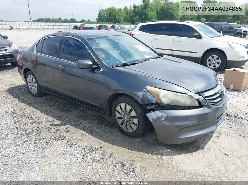 1HGCP2F34AA034865 2010 Honda Accord 2.4 Lx