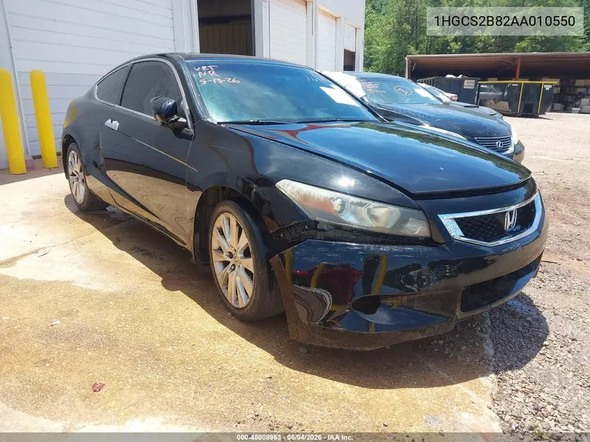 2010 Honda Accord 3.5 Ex-L VIN: 1HGCS2B82AA010550 Lot: 45008963