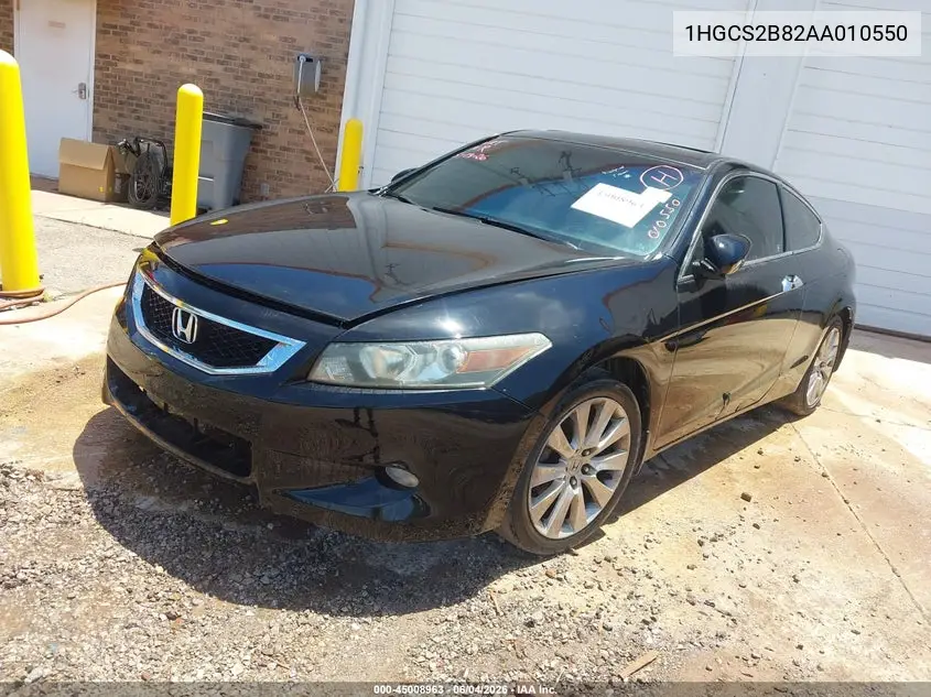 2010 Honda Accord 3.5 Ex-L VIN: 1HGCS2B82AA010550 Lot: 45008963