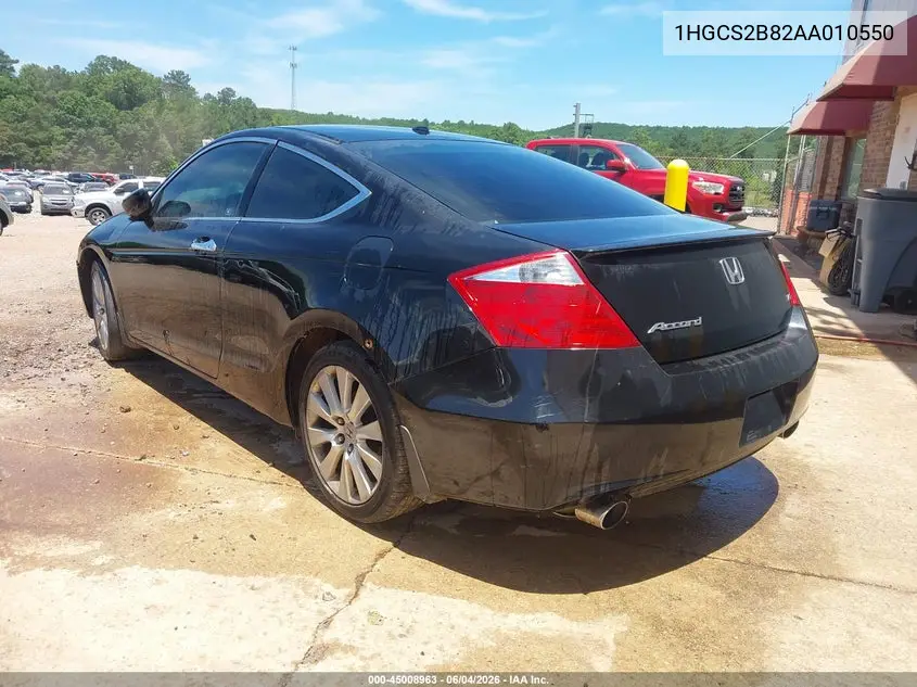 2010 Honda Accord 3.5 Ex-L VIN: 1HGCS2B82AA010550 Lot: 45008963