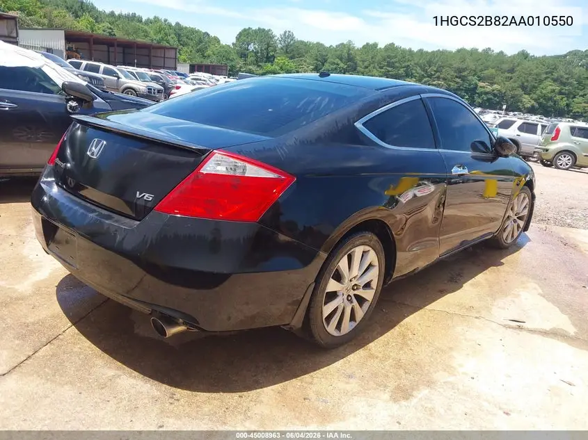 2010 Honda Accord 3.5 Ex-L VIN: 1HGCS2B82AA010550 Lot: 45008963