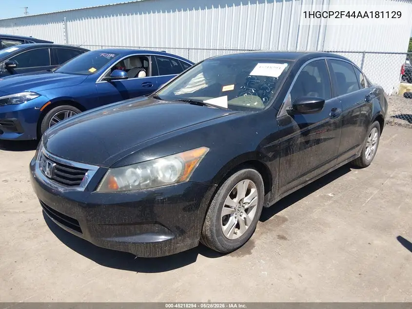 2010 Honda Accord 2.4 Lx-P VIN: 1HGCP2F44AA181129 Lot: 45218294