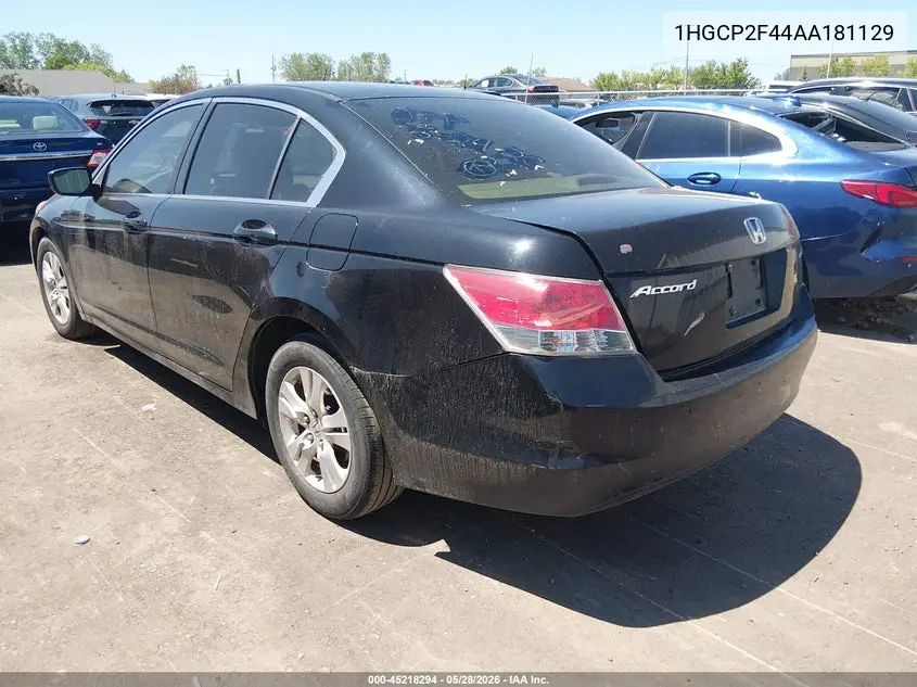 2010 Honda Accord 2.4 Lx-P VIN: 1HGCP2F44AA181129 Lot: 45218294