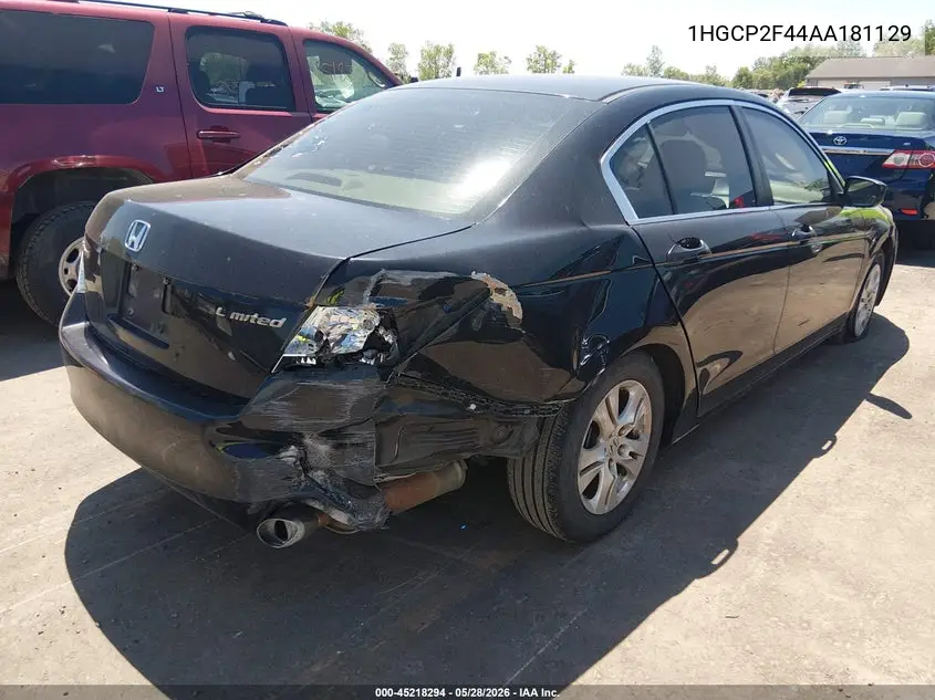 2010 Honda Accord 2.4 Lx-P VIN: 1HGCP2F44AA181129 Lot: 45218294