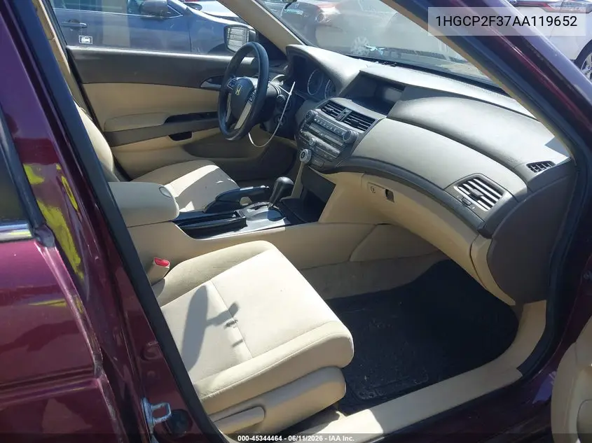 2010 Honda Accord 2.4 Lx VIN: 1HGCP2F37AA119652 Lot: 45344464