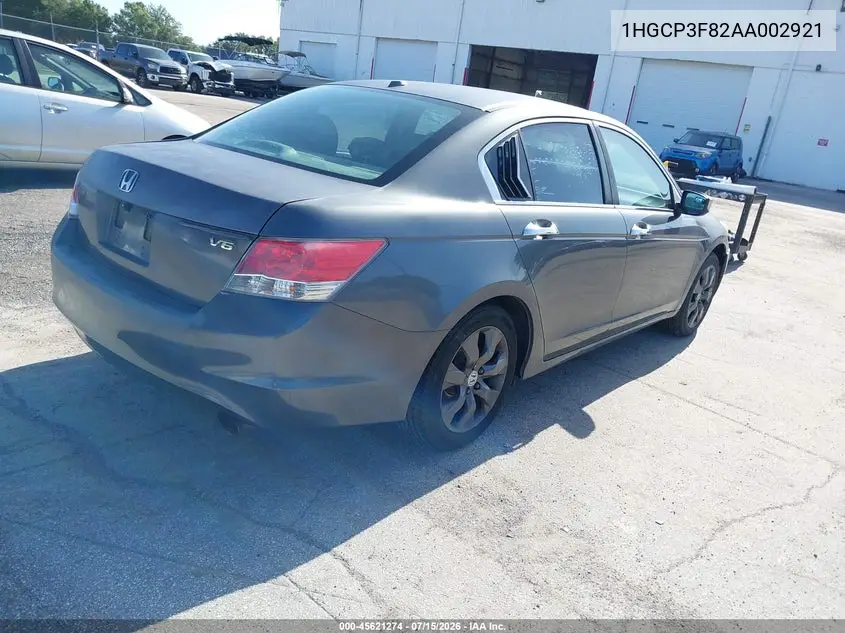 2010 Honda Accord 3.5 Ex-L VIN: 1HGCP3F82AA002921 Lot: 45621274