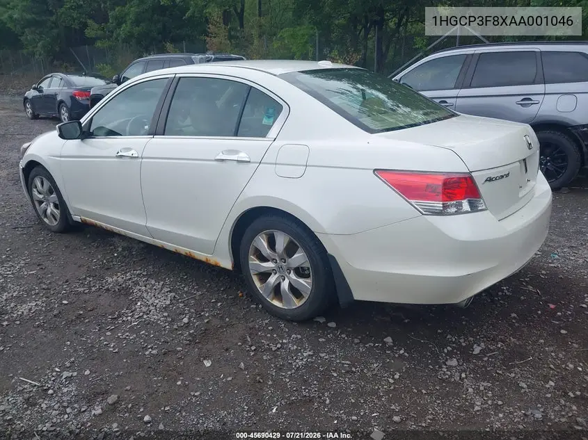 2010 Honda Accord 3.5 Ex-L VIN: 1HGCP3F8XAA001046 Lot: 45690429