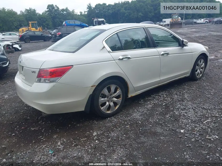2010 Honda Accord 3.5 Ex-L VIN: 1HGCP3F8XAA001046 Lot: 45690429
