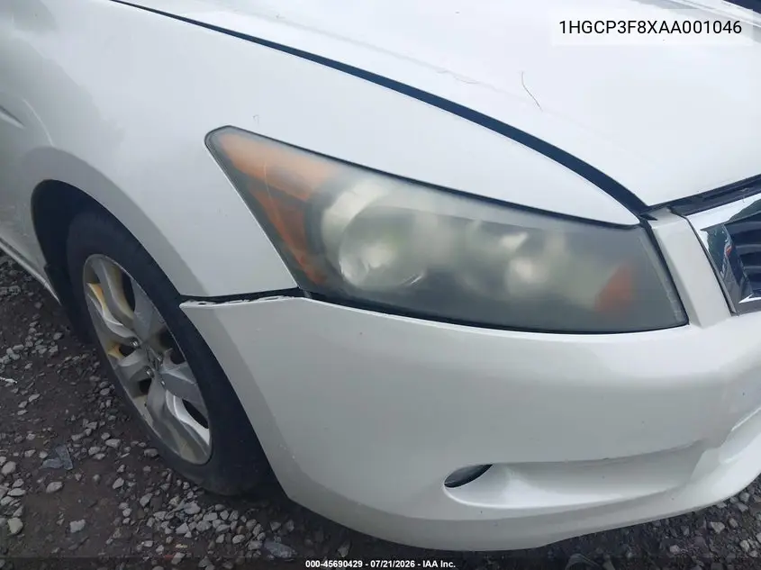 2010 Honda Accord 3.5 Ex-L VIN: 1HGCP3F8XAA001046 Lot: 45690429