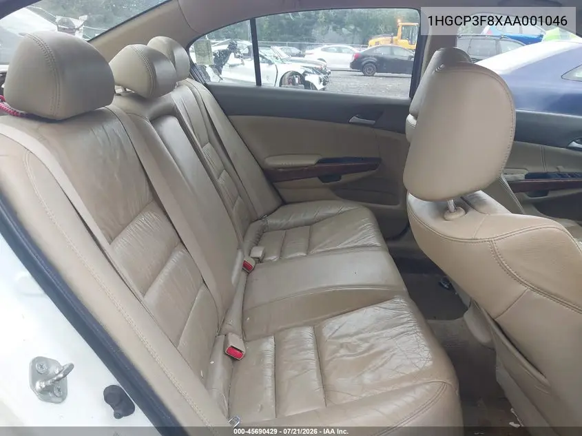 2010 Honda Accord 3.5 Ex-L VIN: 1HGCP3F8XAA001046 Lot: 45690429