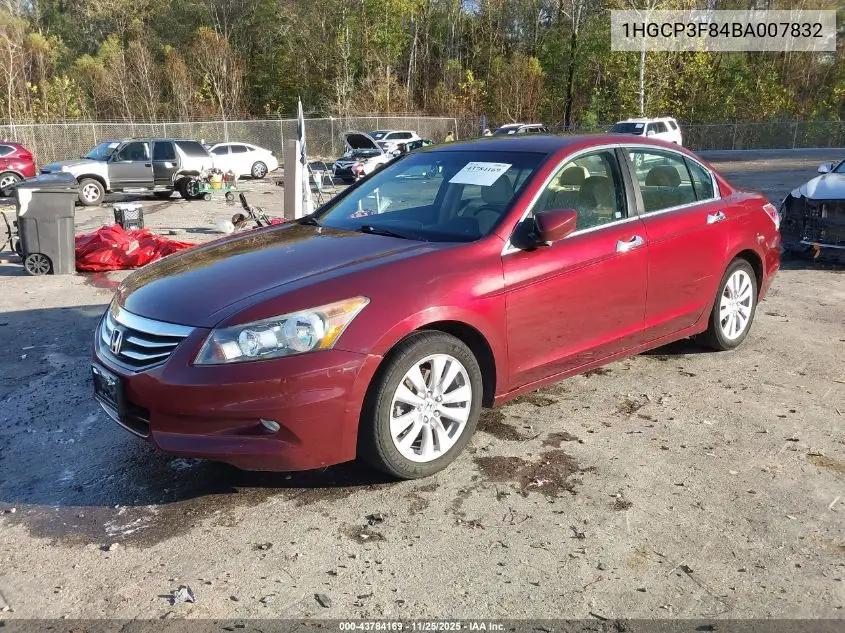 1HGCP3F84BA007832 2011 Honda Accord 3.5 Ex-L