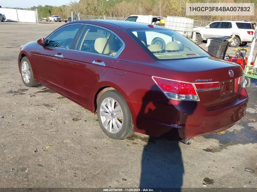 1HGCP3F84BA007832 2011 Honda Accord 3.5 Ex-L
