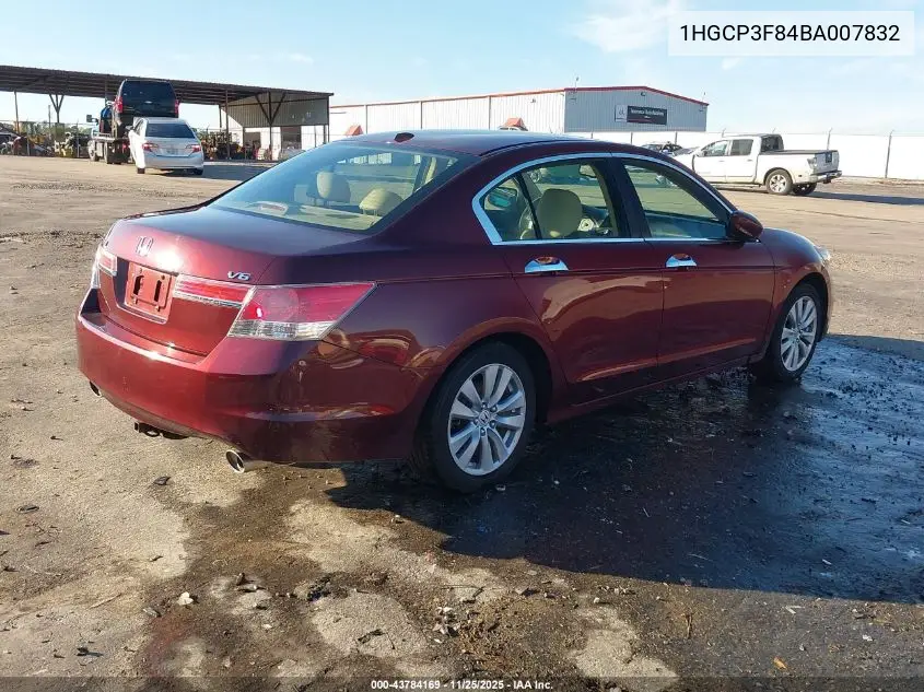 1HGCP3F84BA007832 2011 Honda Accord 3.5 Ex-L