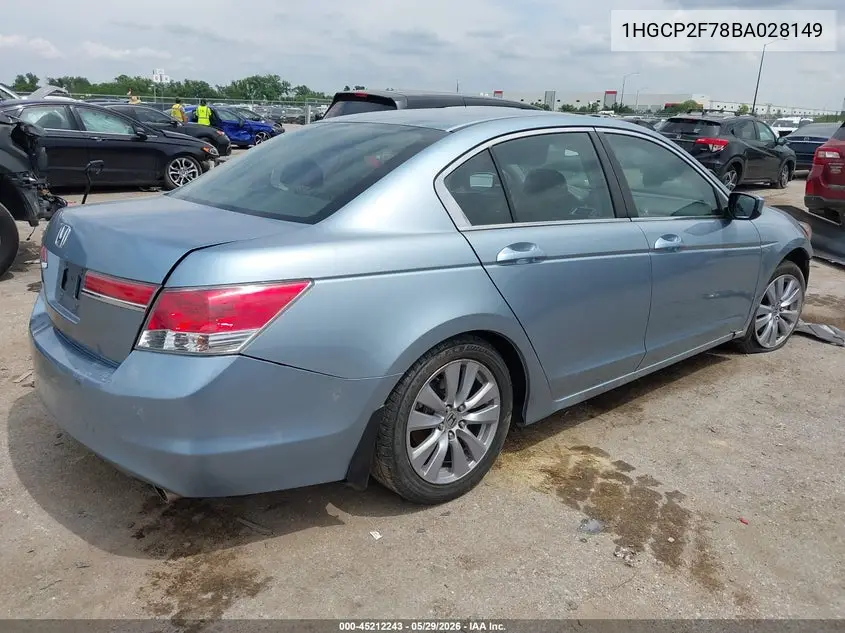 2011 Honda Accord 2.4 Ex VIN: 1HGCP2F78BA028149 Lot: 45212243