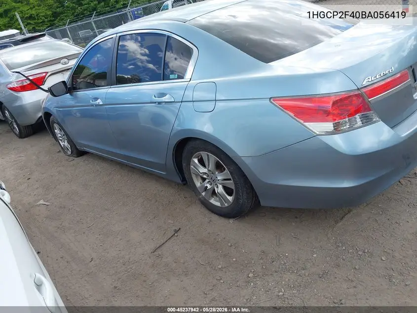 1HGCP2F40BA056419 2011 Honda Accord 2.4 Lx-P