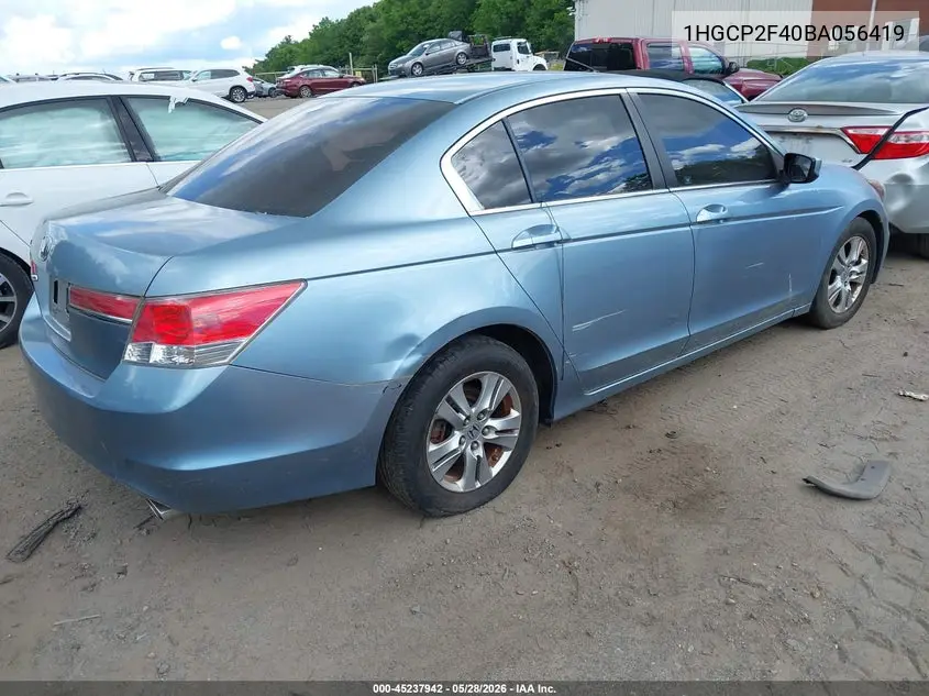 1HGCP2F40BA056419 2011 Honda Accord 2.4 Lx-P
