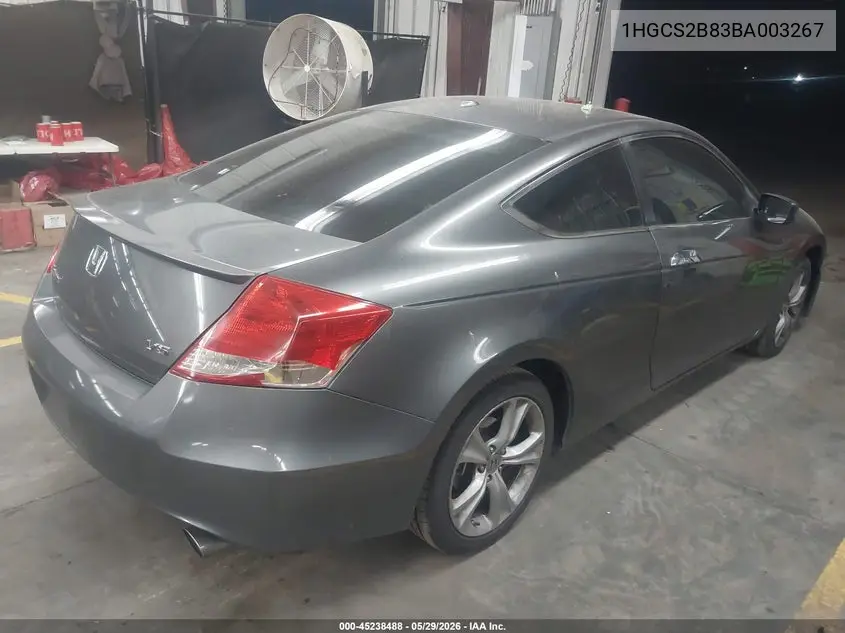 2011 Honda Accord 3.5 Ex-L VIN: 1HGCS2B83BA003267 Lot: 45238488