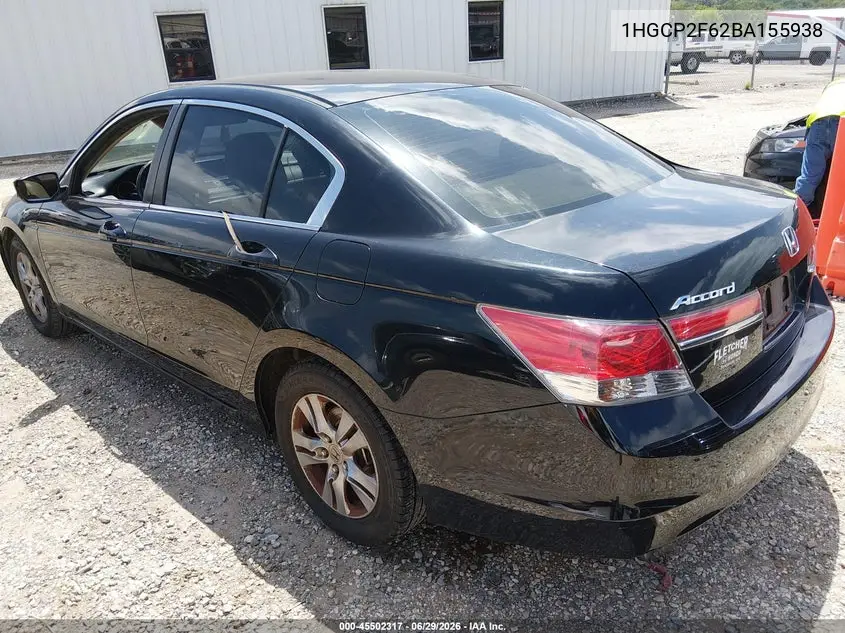 2011 Honda Accord 2.4 Se VIN: 1HGCP2F62BA155938 Lot: 45502317