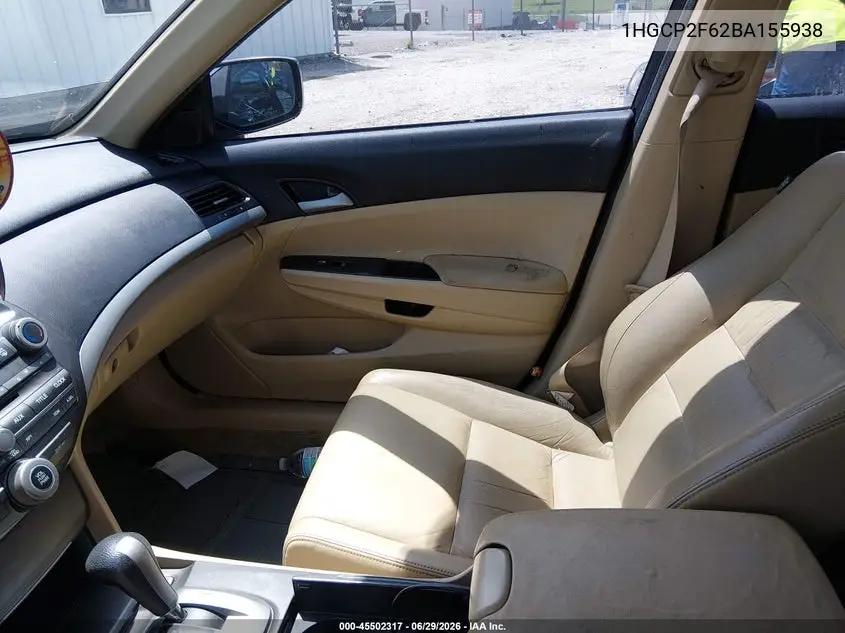 2011 Honda Accord 2.4 Se VIN: 1HGCP2F62BA155938 Lot: 45502317