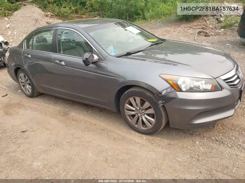 2011 Honda Accord 2.4 Ex-L VIN: 1HGCP2F81BA157634 Lot: 45513422