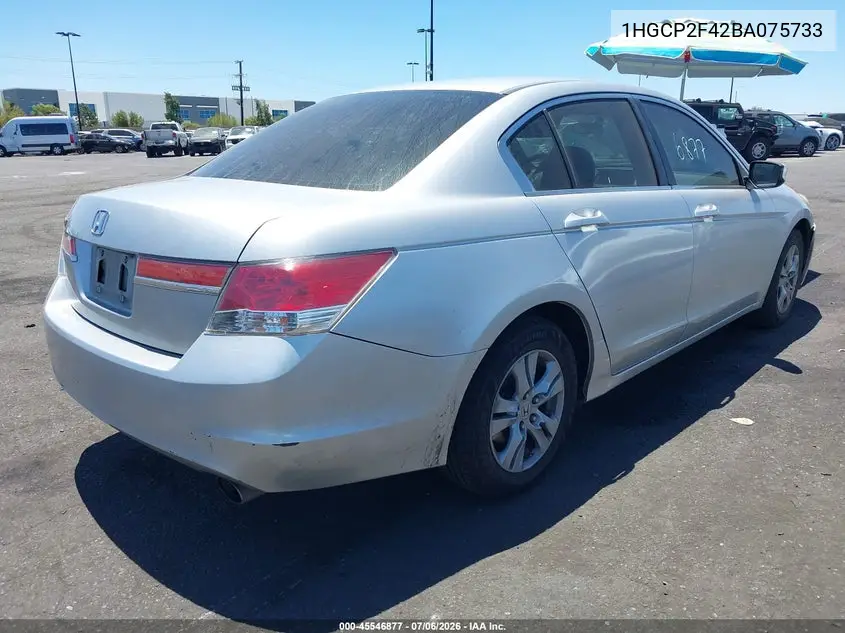 2011 Honda Accord 2.4 Lx-P VIN: 1HGCP2F42BA075733 Lot: 45546877