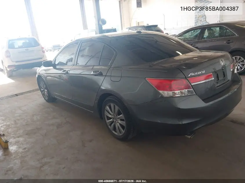 2011 Honda Accord 3.5 Ex-L VIN: 1HGCP3F85BA004387 Lot: 45666871