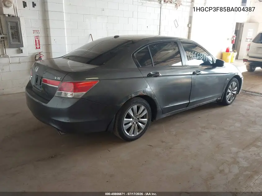 2011 Honda Accord 3.5 Ex-L VIN: 1HGCP3F85BA004387 Lot: 45666871
