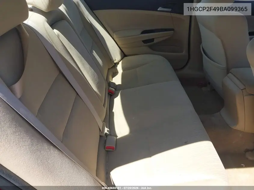 2011 Honda Accord 2.4 Lx-P VIN: 1HGCP2F49BA099365 Lot: 45680181