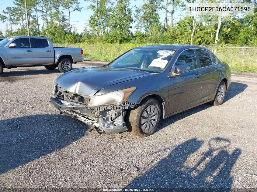 1HGCP2F36CA071595 2012 Honda Accord 2.4 Lx