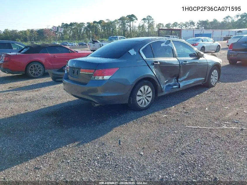 1HGCP2F36CA071595 2012 Honda Accord 2.4 Lx