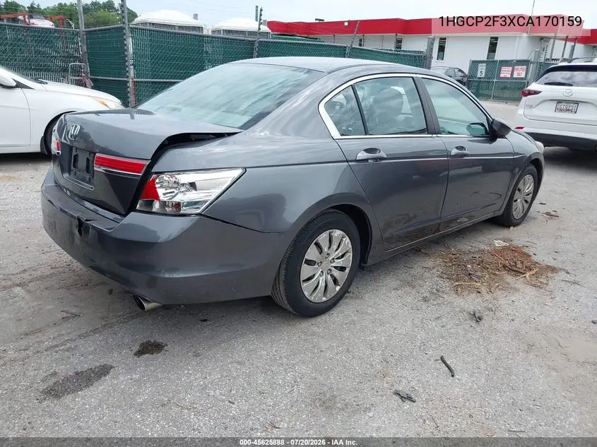 2012 Honda Accord Sdn Lx VIN: 1HGCP2F3XCA170159 Lot: 45625888