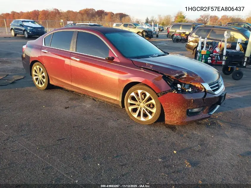1HGCR2F57EA806437 2014 Honda Accord Sport