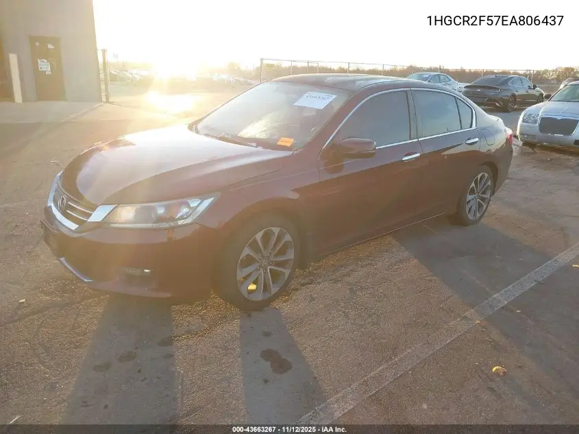 1HGCR2F57EA806437 2014 Honda Accord Sport