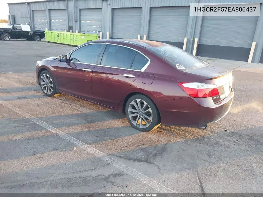 1HGCR2F57EA806437 2014 Honda Accord Sport