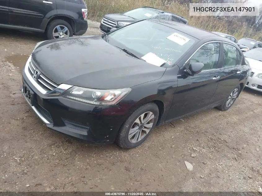 1HGCR2F3XEA147901 2014 Honda Accord Lx