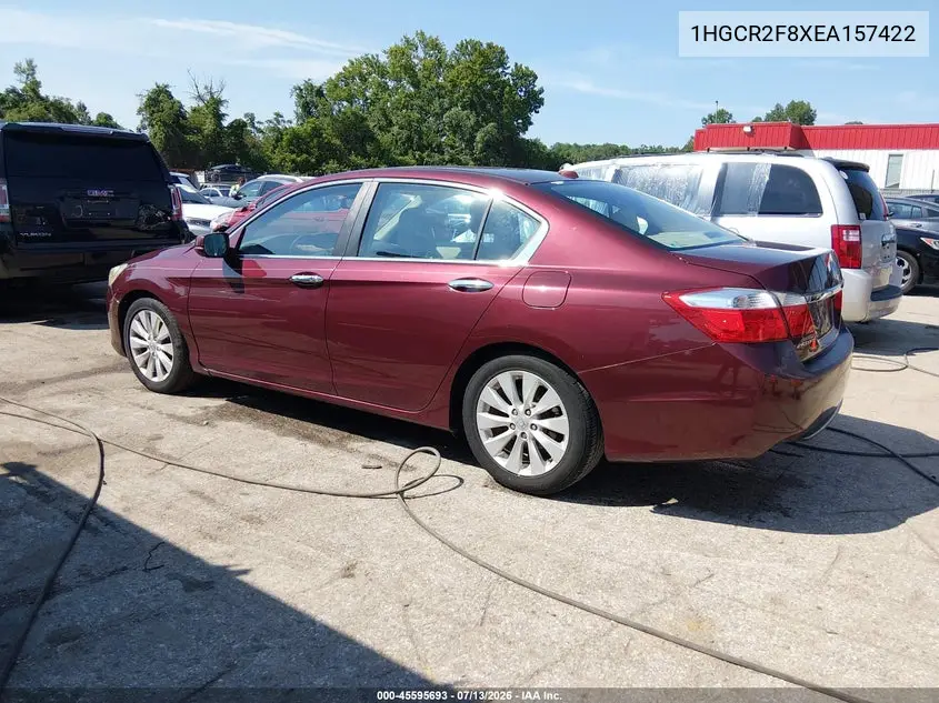 2014 Honda Accord Ex-L VIN: 1HGCR2F8XEA157422 Lot: 45595693