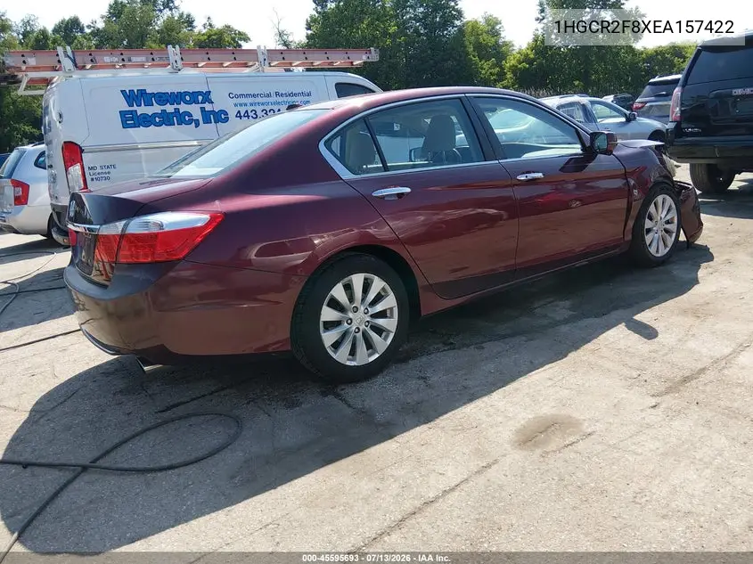 2014 Honda Accord Ex-L VIN: 1HGCR2F8XEA157422 Lot: 45595693