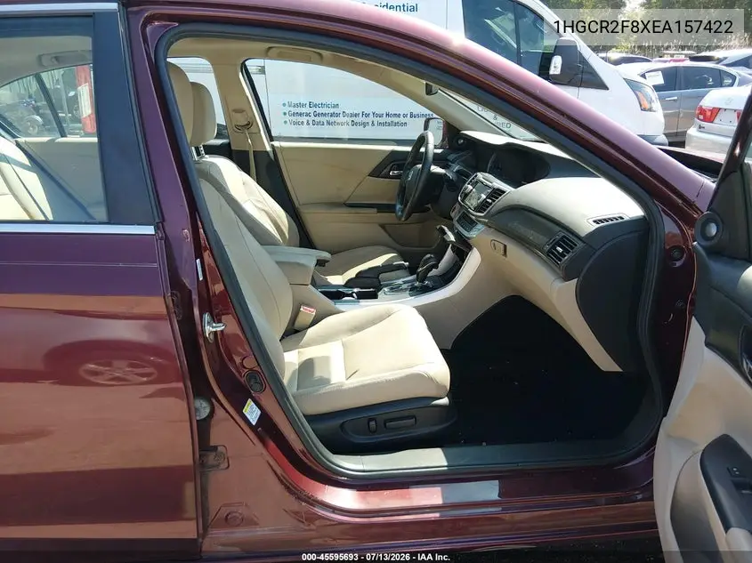 2014 Honda Accord Ex-L VIN: 1HGCR2F8XEA157422 Lot: 45595693